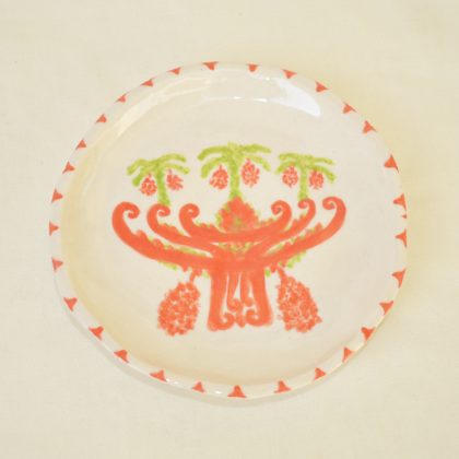 The Palm festival pattern Plate - white